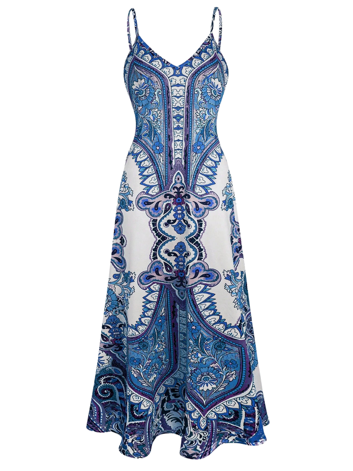HARRIET™ – Boho Floral Print Spaghetti Strap Dress