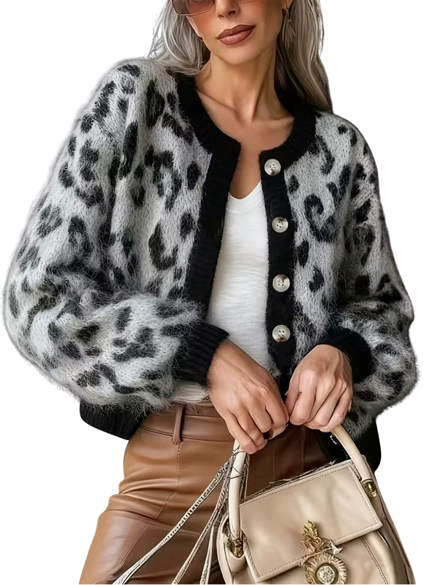 ELIZA™ – Elegant Leopard Print Cardigan