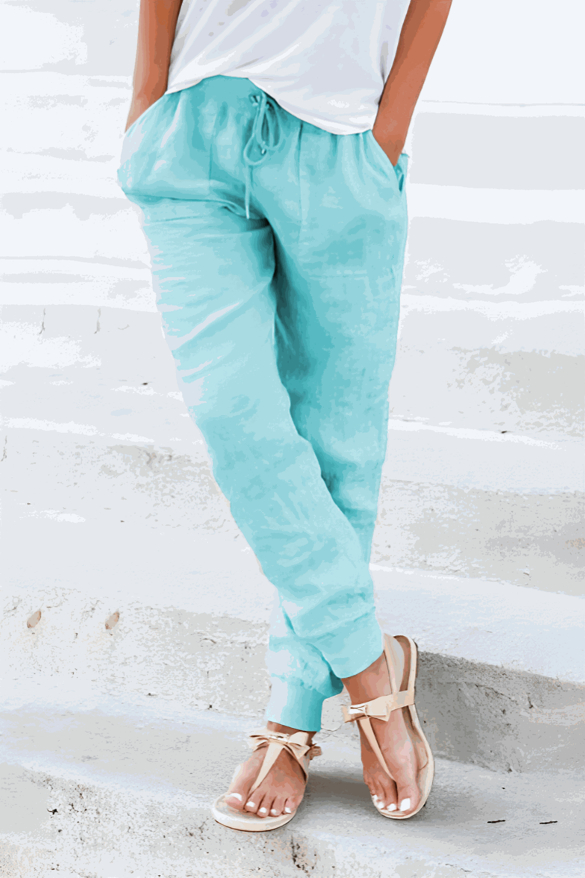 Tara | Women's Drawstring Jogger Pants with Elastic Ankle Cuffs