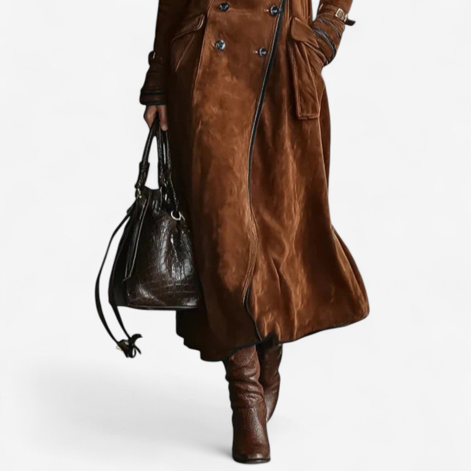Nathaly™ Suede Trench Coat