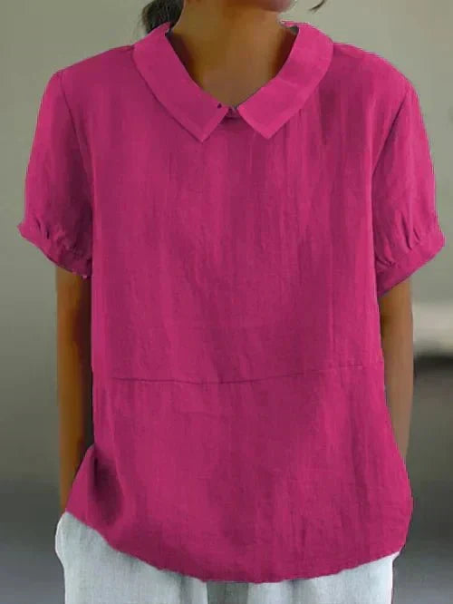 Ivy | Women's Peter Pan Collar Short Sleeve Casual Top