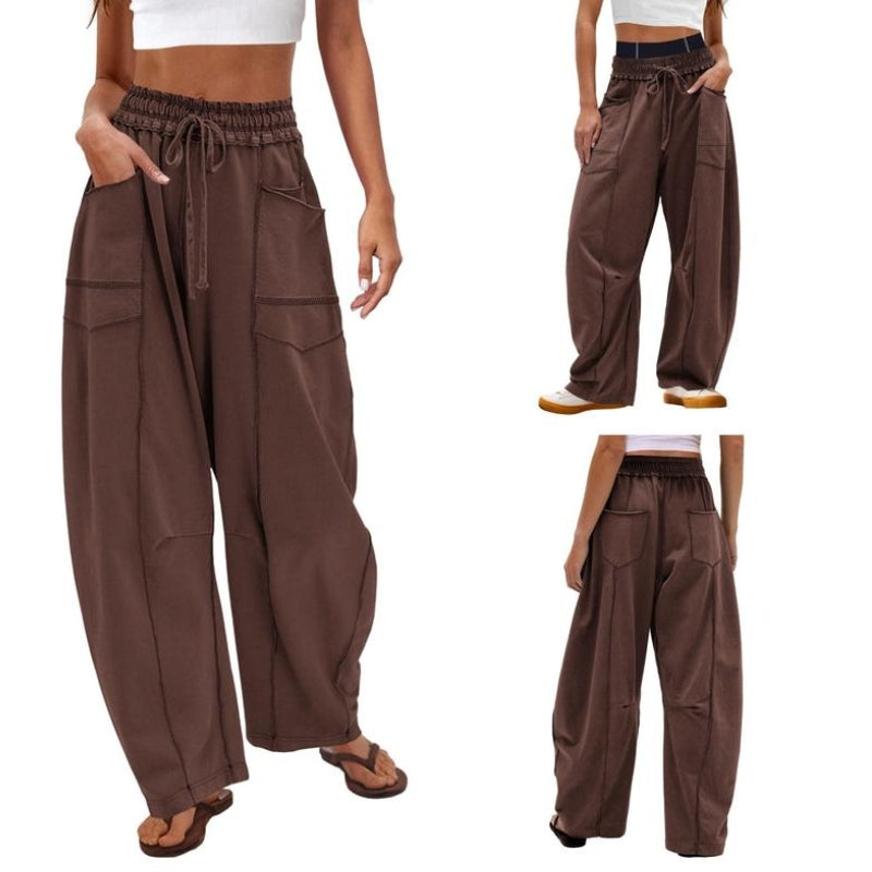 Harlow | Women's Wide Leg Cargo Pants High Waist Drawstring