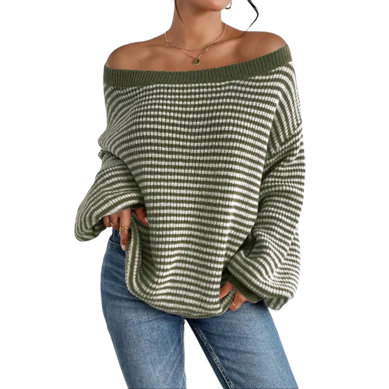 LELLA™ – Casual All-Season Ladies Striped Sweater