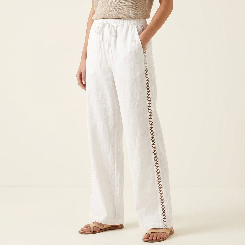 Abby | Women's Pants High Waist Tapered Leg Side Stripe