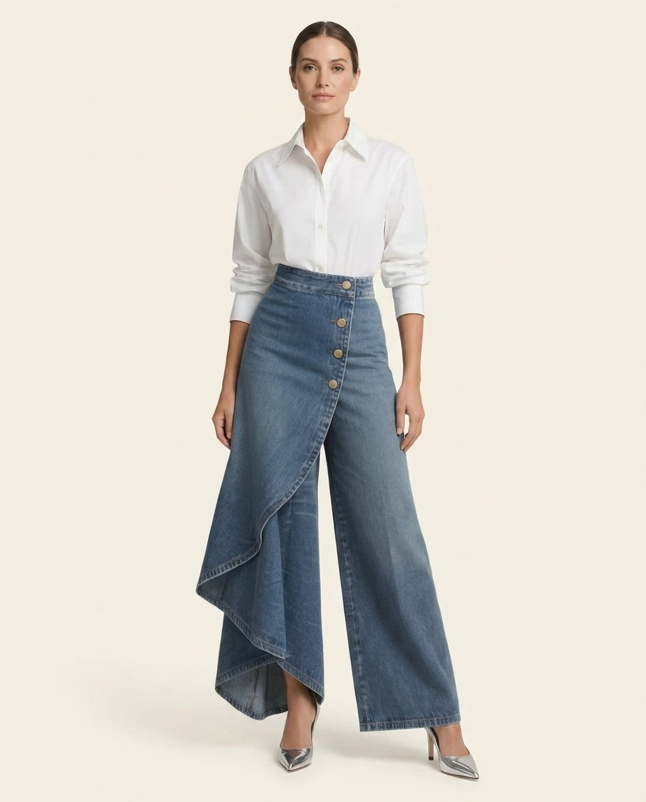 Celeste | Women's High Waisted Wide Leg Wrap Pants
