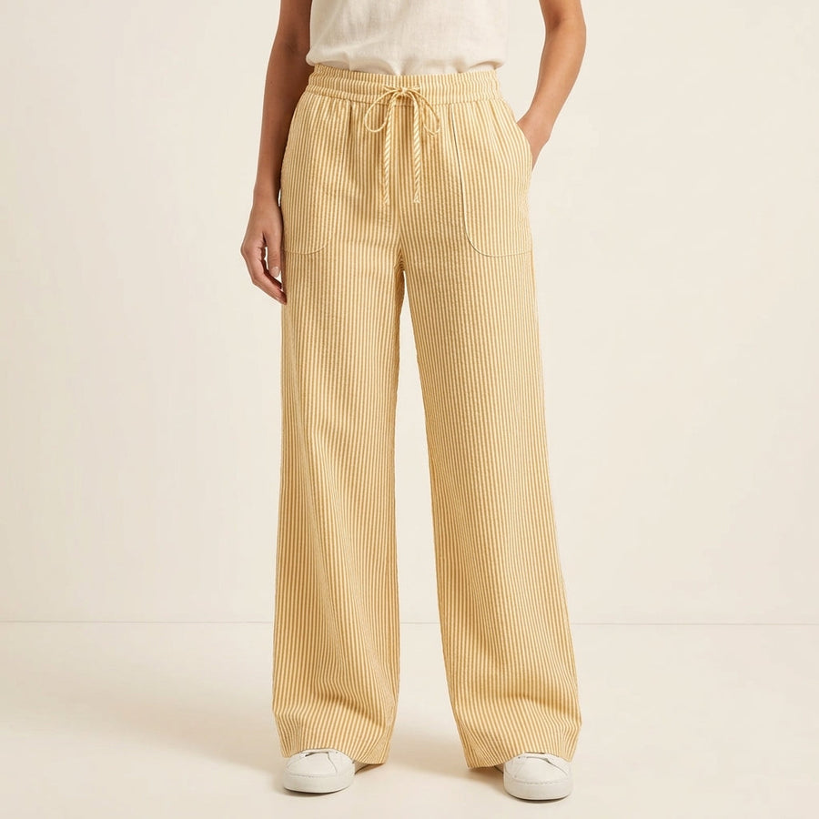Amber | Striped Pant With Pockets