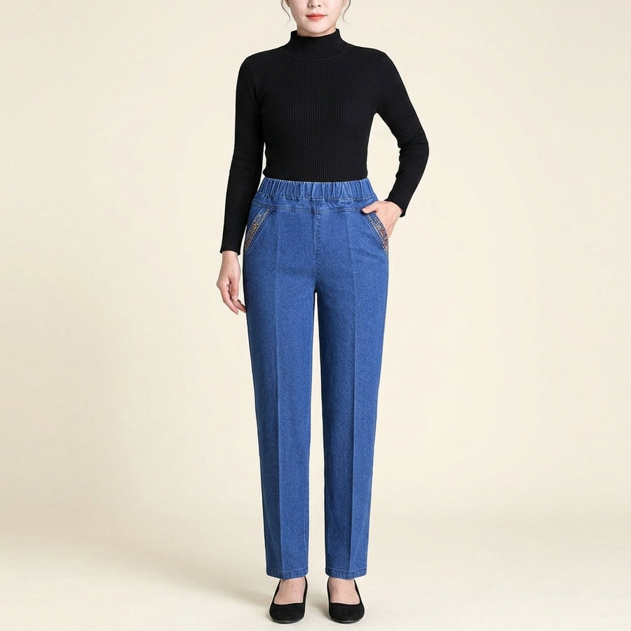 Marian | Women's Stretch Jeans with Side Pockets and Elastic Waist