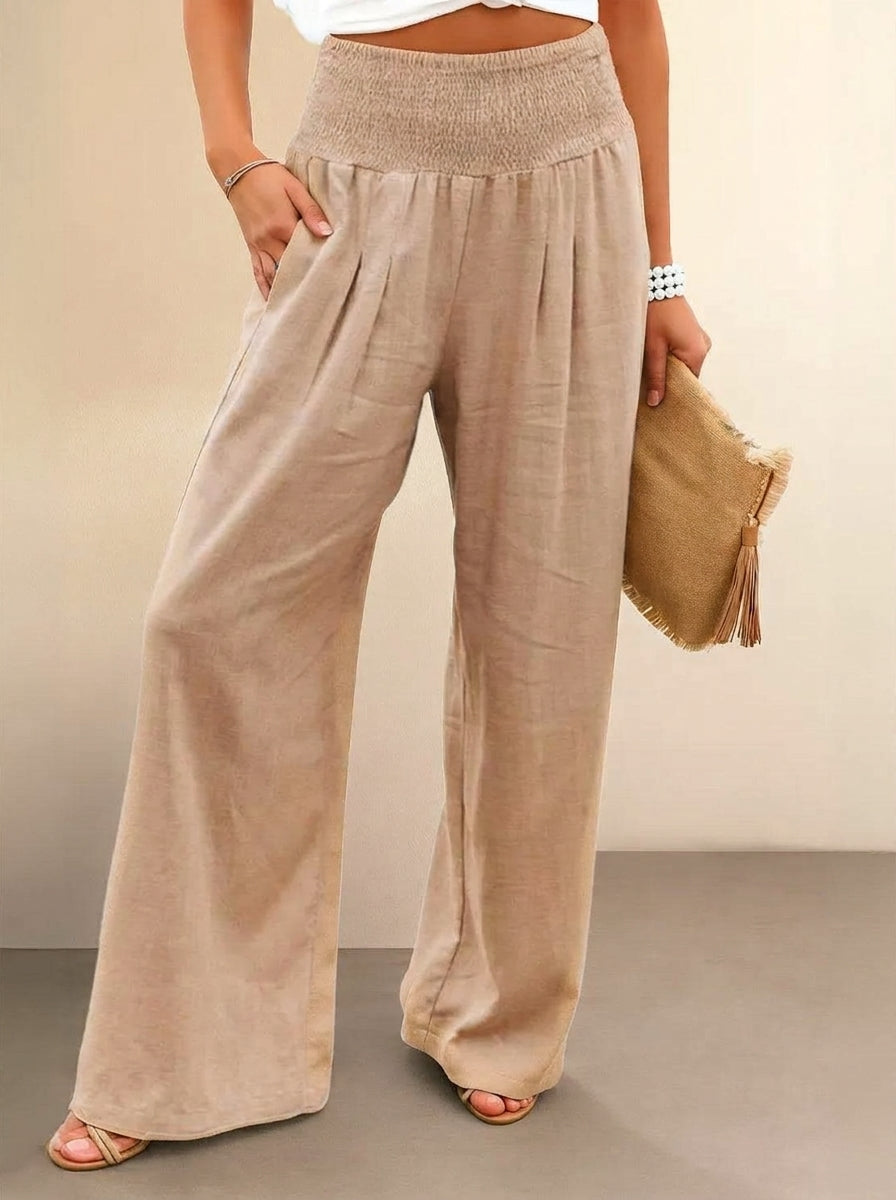Dune | Women's High Waist Wide Leg Pants Smocked Waistband