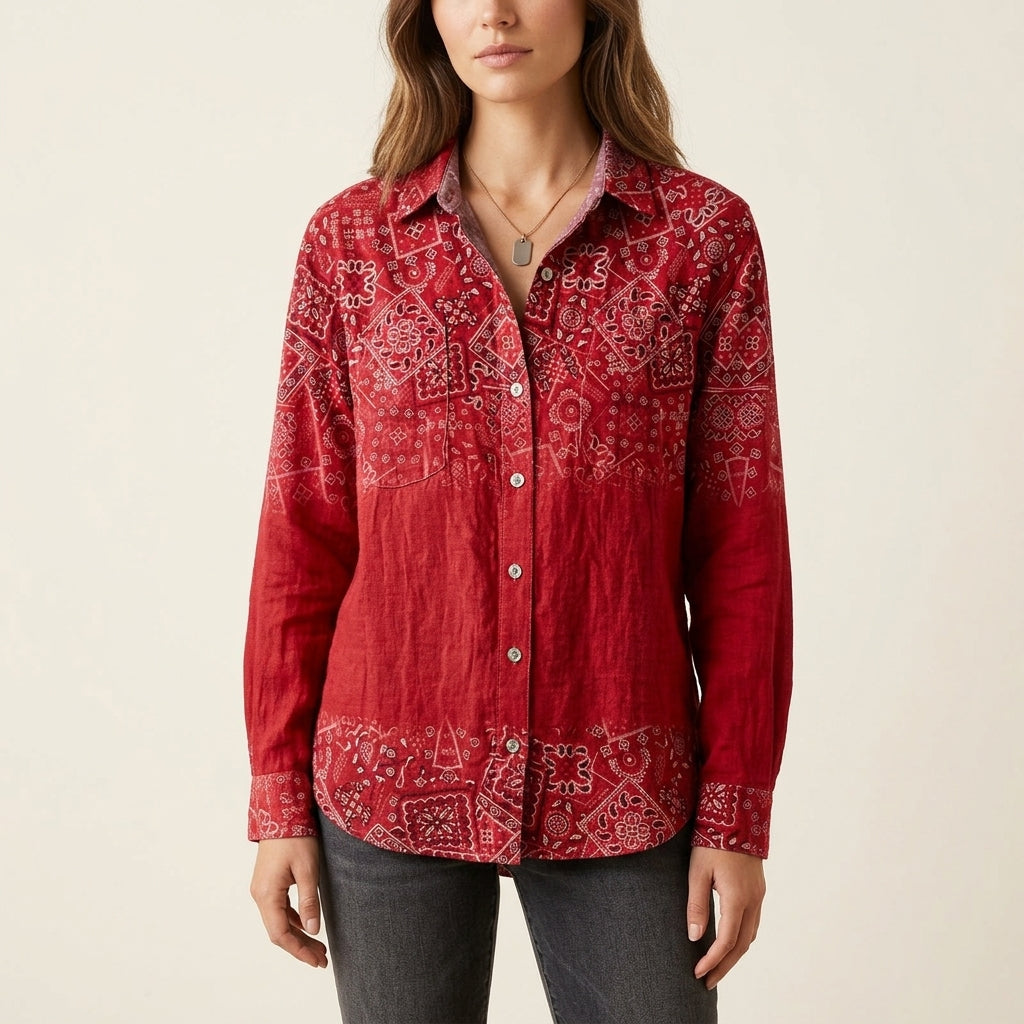 Rebecca | Bohemian Pattern Vintage Blouse