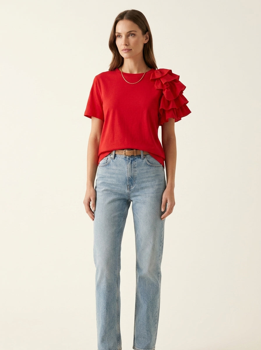 Anna | Chic Top with Bold Ruffle Sleeves