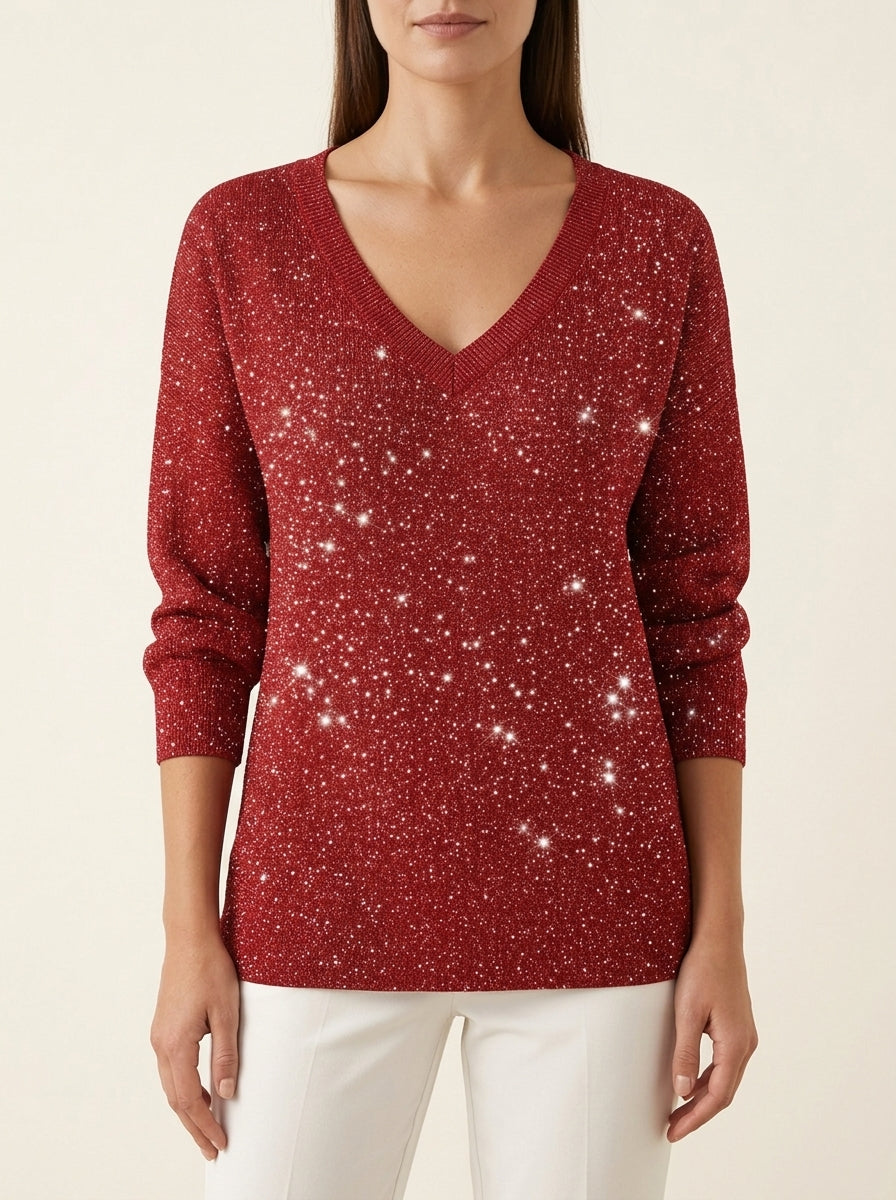 Georgia | Festive Jumper with V-Neck