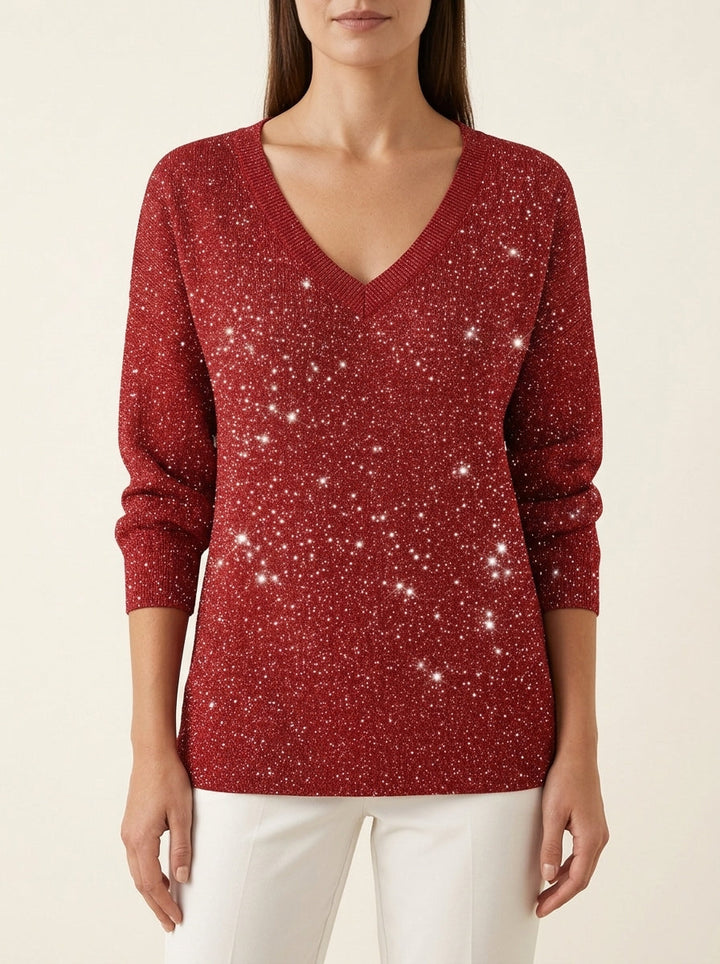 Georgia | Festive Jumper with V-Neck