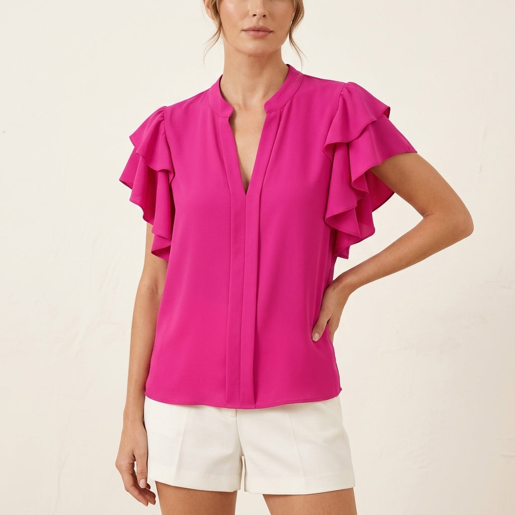 Amira | Chic Blouse with Elegant Ruffle Sleeves