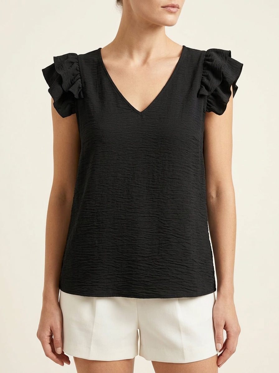 Lynnette | Playful Ruffle Sleeve Summer Top
