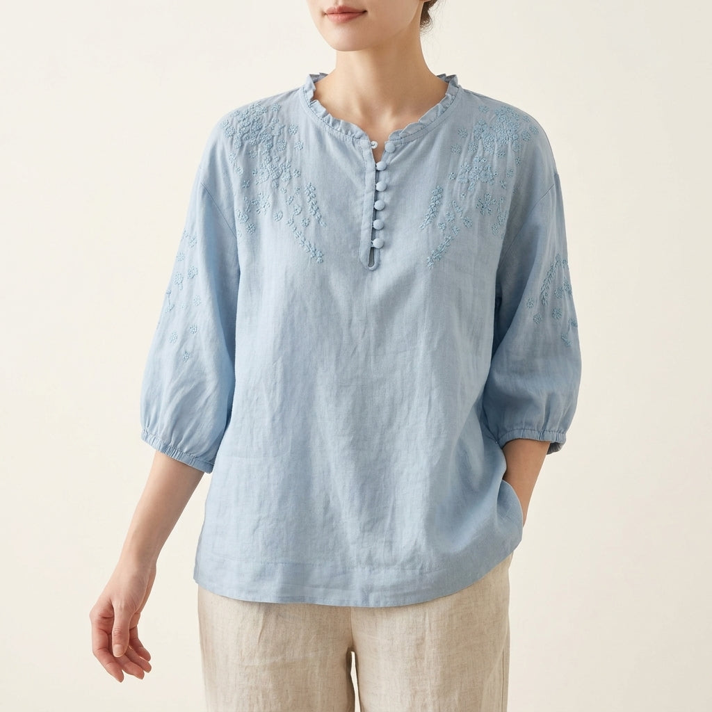 Suzanne | Floral Button-Front Blouse