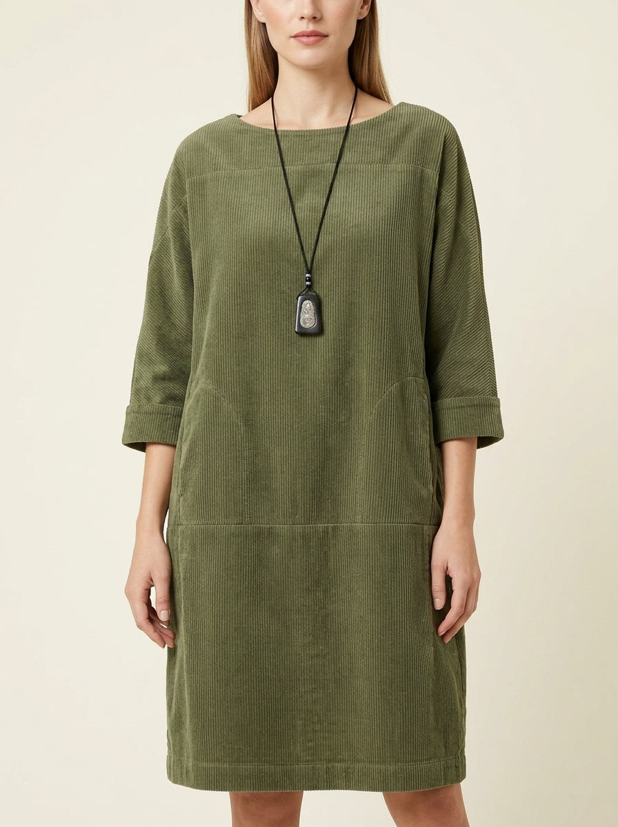 BRIDIE™ - Relaxed Fit Corduroy Midi