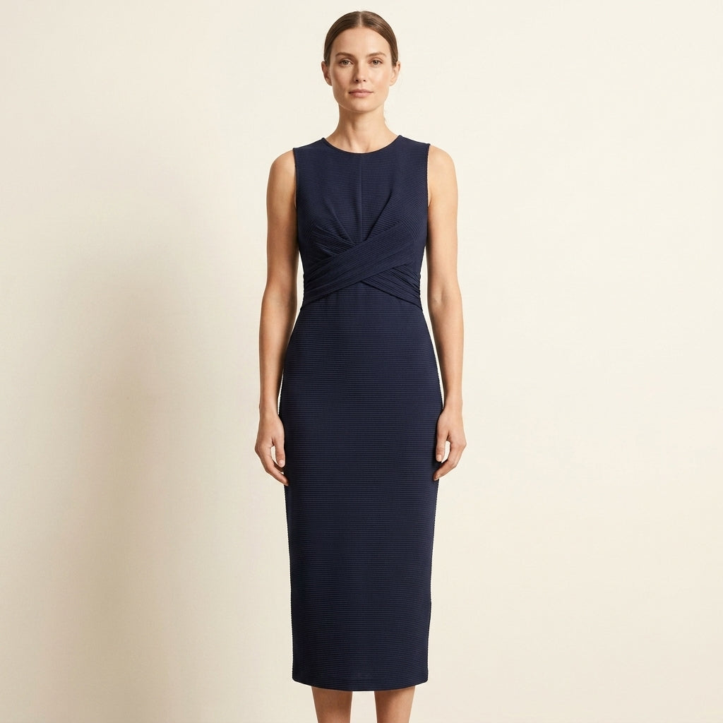 ORIANA™ – Chic Sleeveless Crewneck Side-Slit Midi Dress