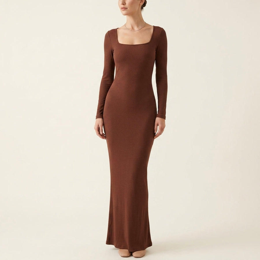 PITO™ - Casual Long Sleeve Built-In Shapewear Midi Dress