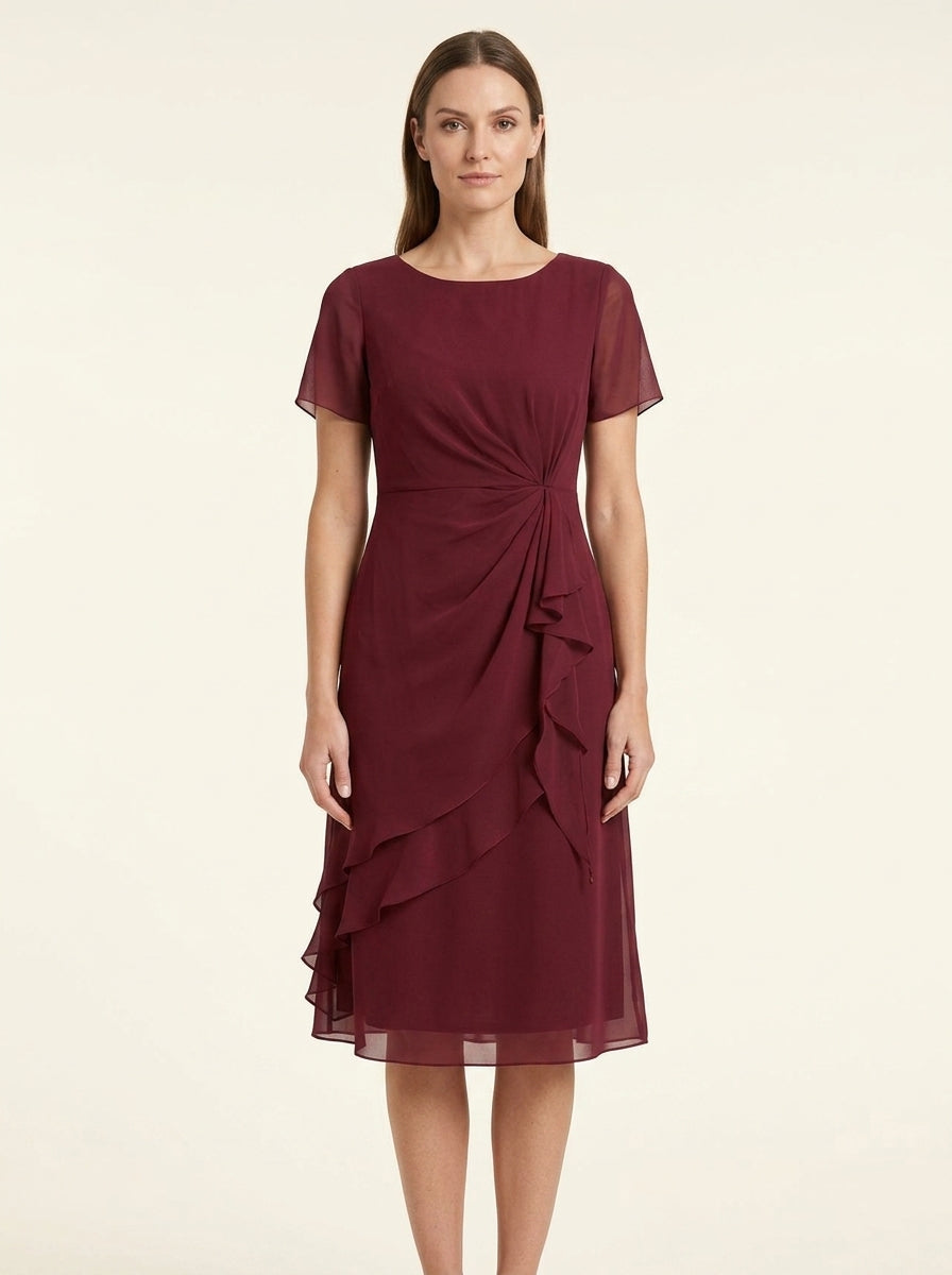 Sara - Elegant Chiffon Draped Dress