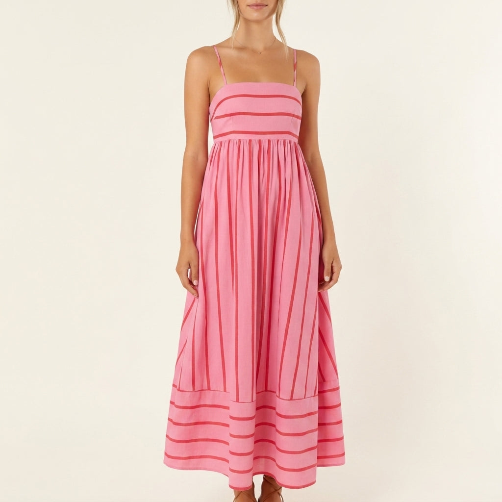TAYLA™ – Casual Striped Cami Maxi Dress