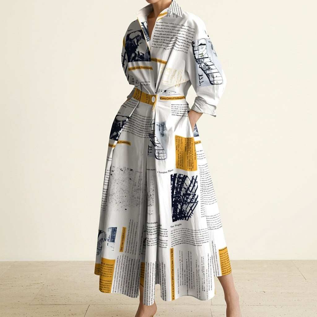 SOFER™ - Elegant Front Wrap Collared Maxi Dress