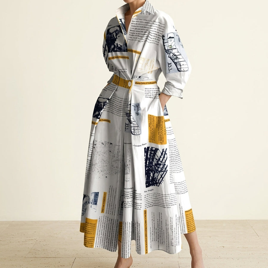 SOFER™ - Elegant Front Wrap Collared Maxi Dress