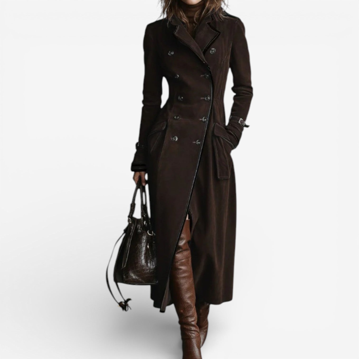 Nathaly™ Suede Trench Coat