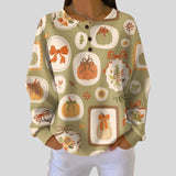 Freja™ | Autumn Jumper with Bows and Pumpkins
