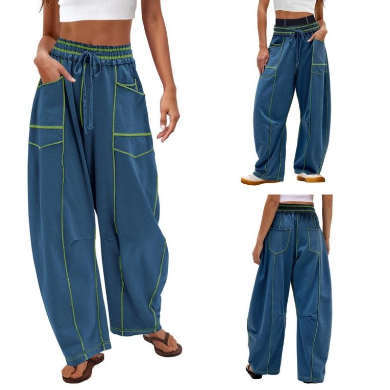 Harlow | Women's Wide Leg Cargo Pants High Waist Drawstring