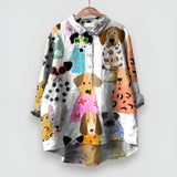 Georgie | Women's Shirt with Dog Print