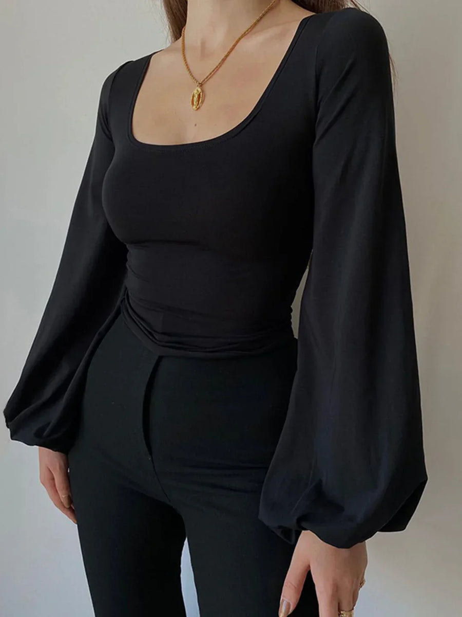 Alexa - Puff Sleeve Square Neck Blouse