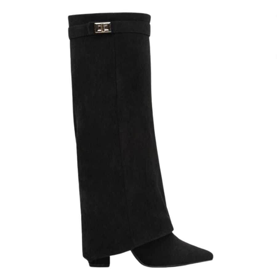 VESPER™ – Wide Calf Buckle Fold-Over Boots