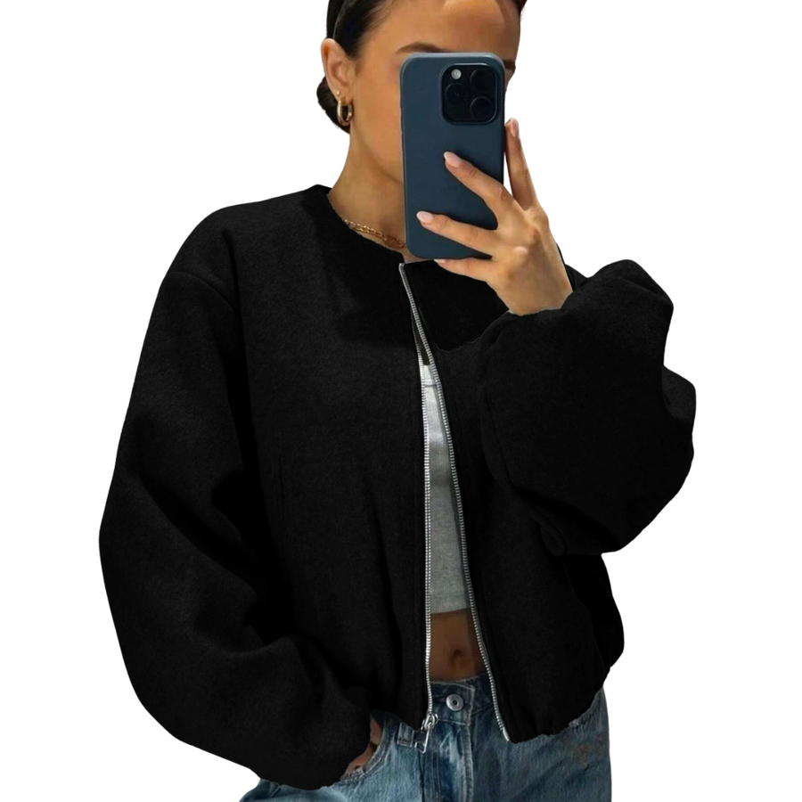 REXIE™ – Soft Cropped Bomber Jacket