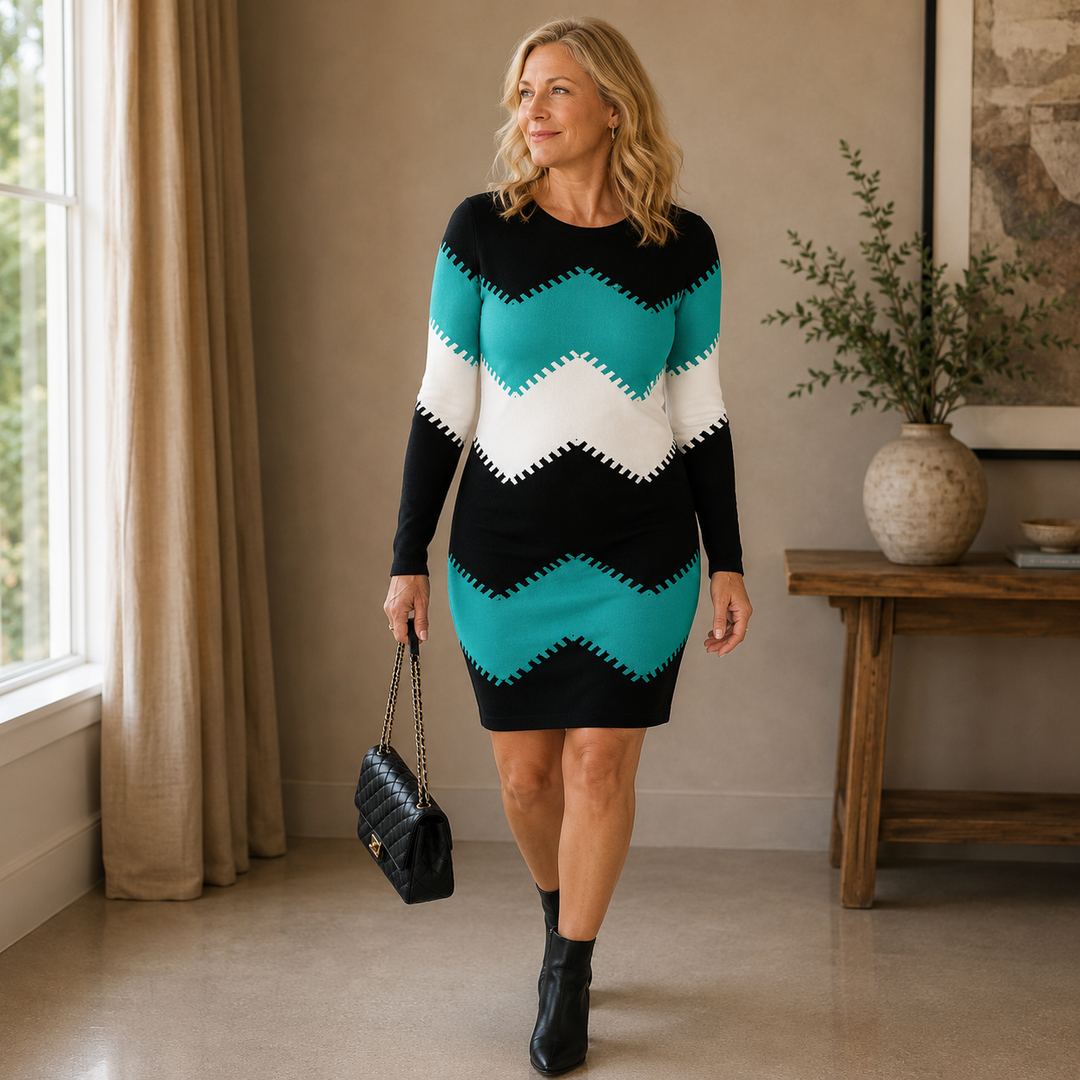 Ziggy™ - Chevron Knit Dress