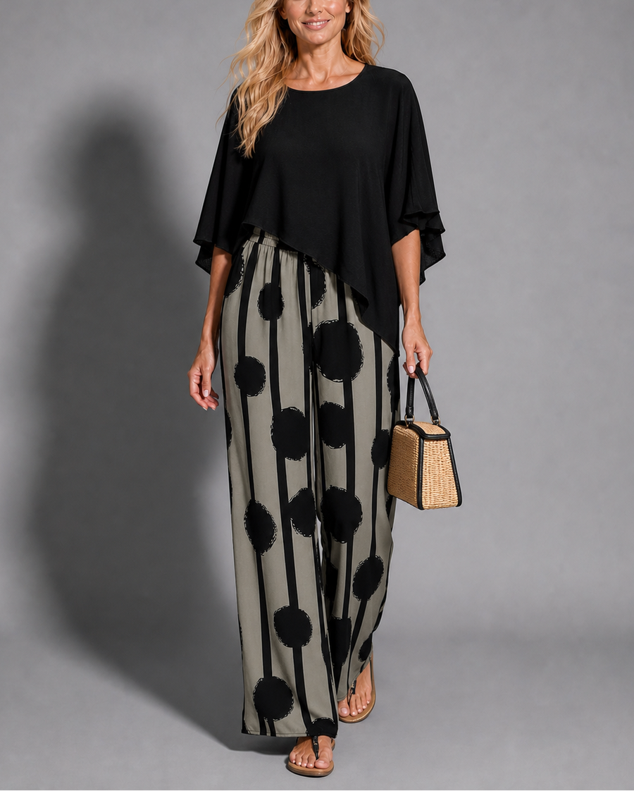 Kalliope -  Comfortable Elastic Waist Two-Piece Set