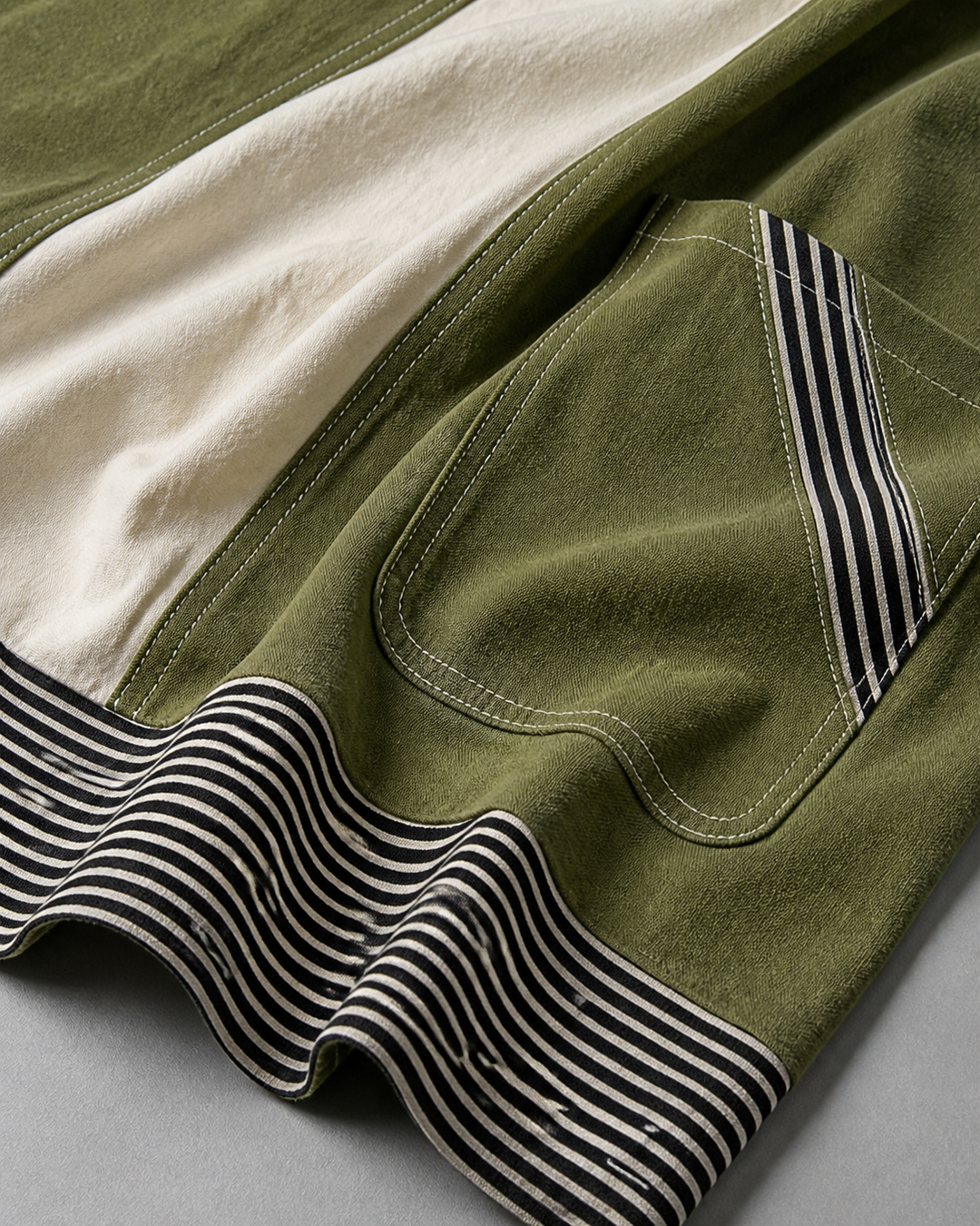 Color Block Sleeveless Collared Cotton Mini Shirt Dress With Stripe Trim