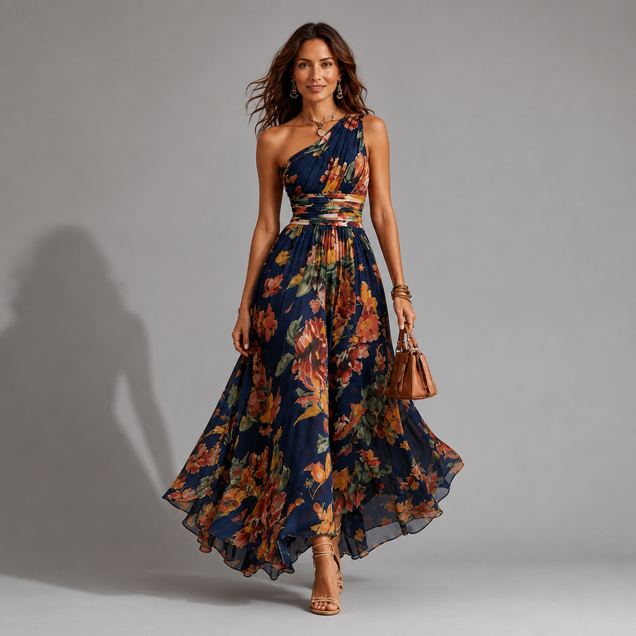 Celeste | One-Shoulder Floral Maxi