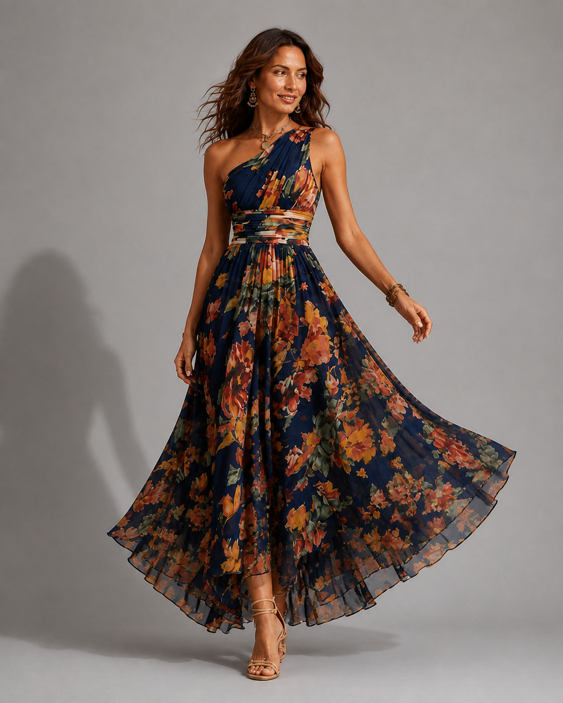 Celeste | One-Shoulder Floral Maxi