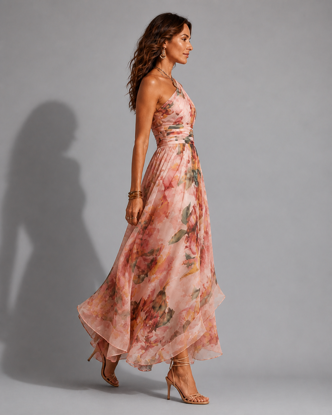 Celeste | One-Shoulder Floral Maxi
