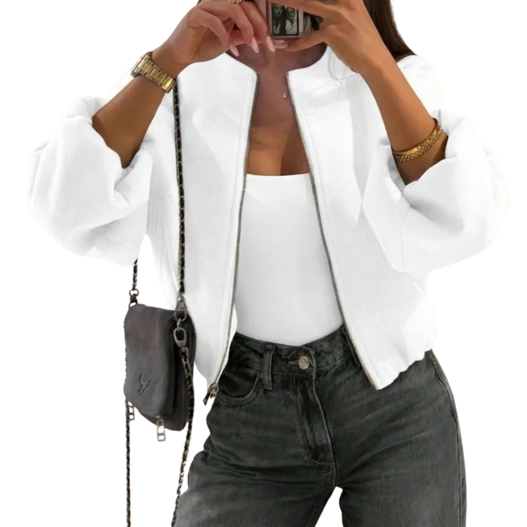 LENNON™ – Street-Style Lantern Sleeve Woven Jacket