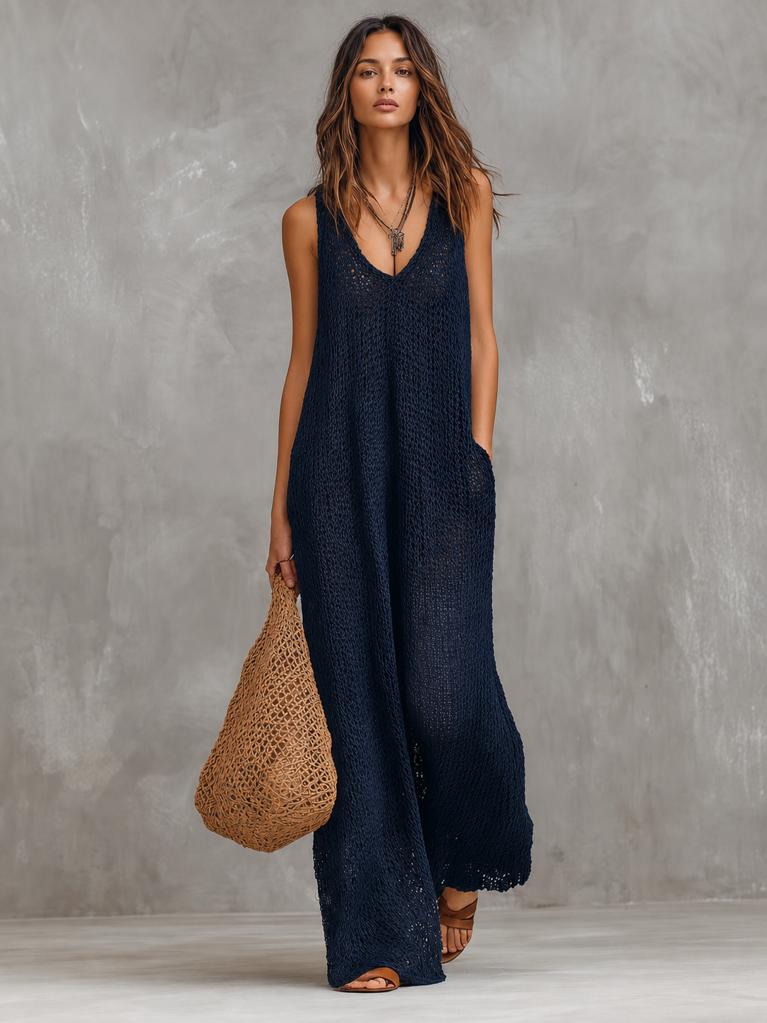 Bohemian Vacation Knitted Jumpsuit