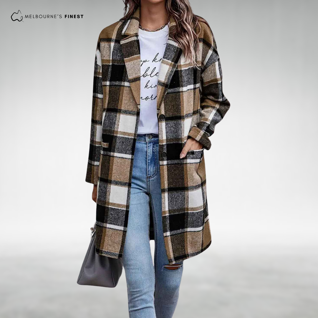 Alexandra™ Elegant Checked Coat