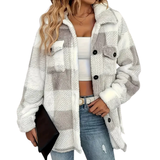 HALCYON™ – Cozy Plaid Fuzzy Button Coat Jacket