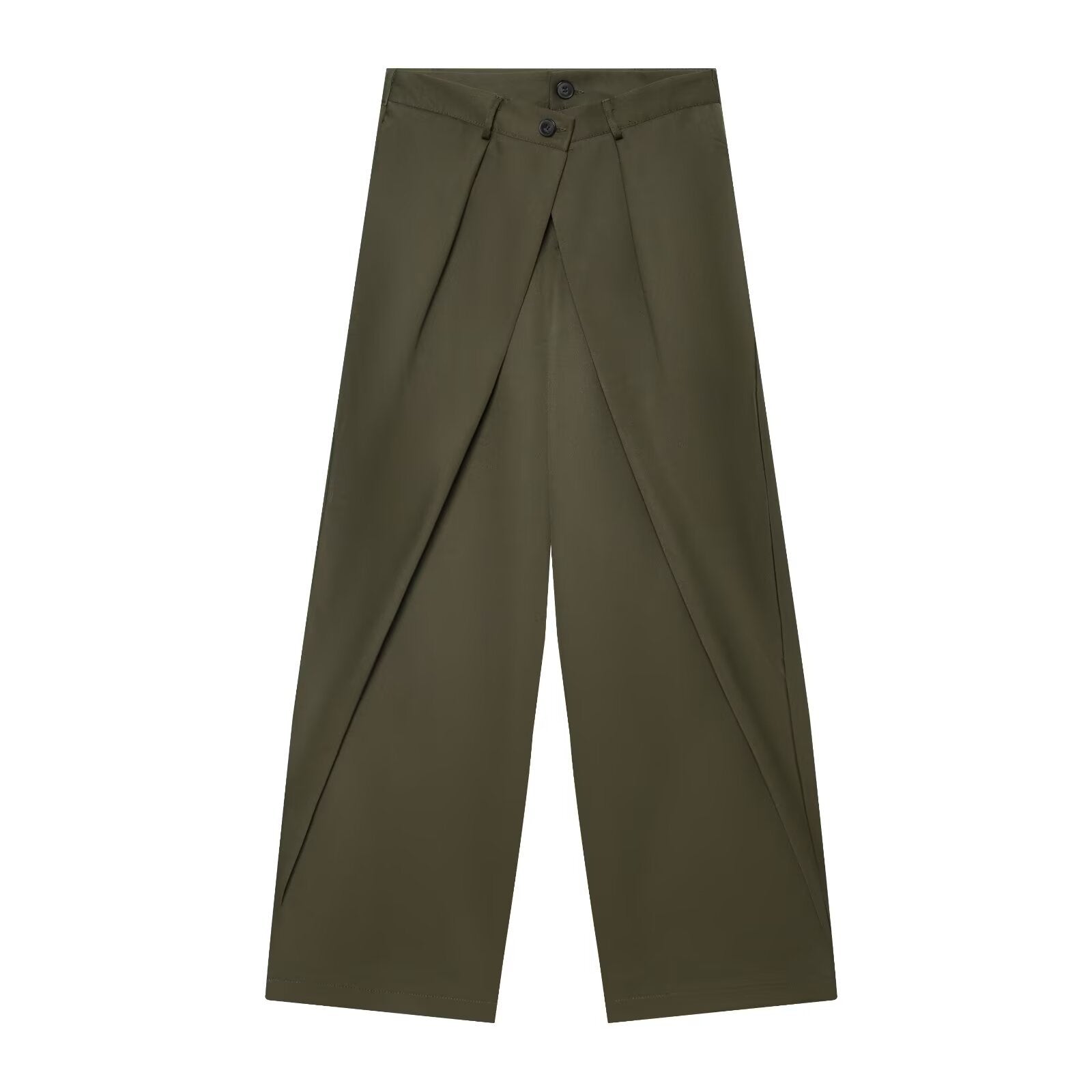 Striped Double Waistband Wide Leg Pants