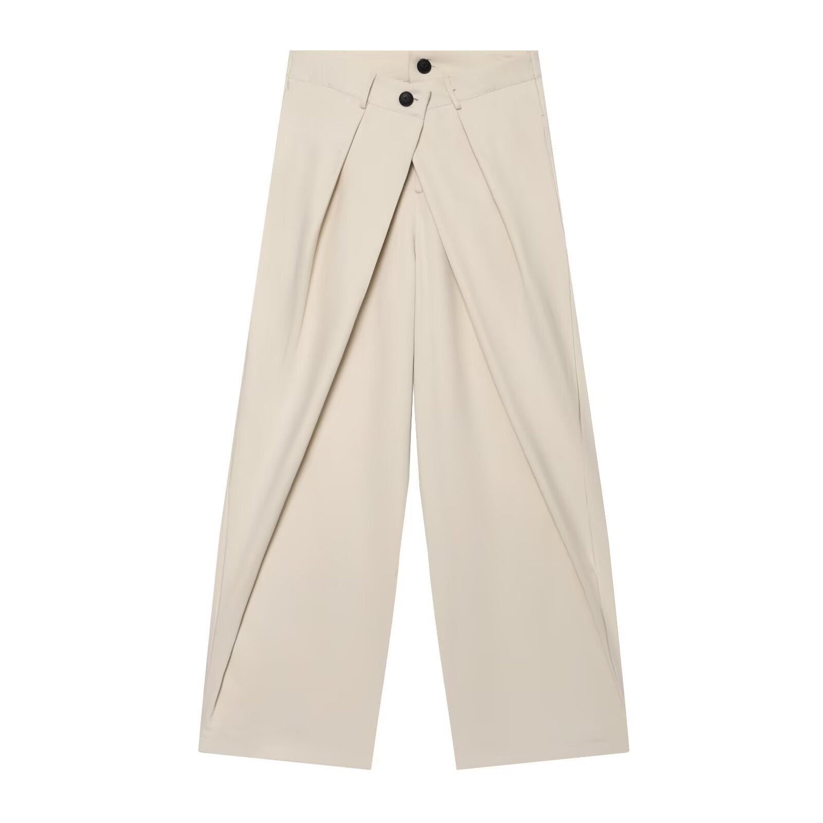 Striped Double Waistband Wide Leg Pants