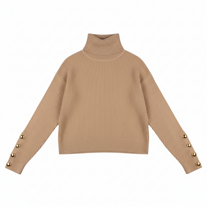 Genevieve Laurent | Elegant Turtleneck Knit Sweater For Women
