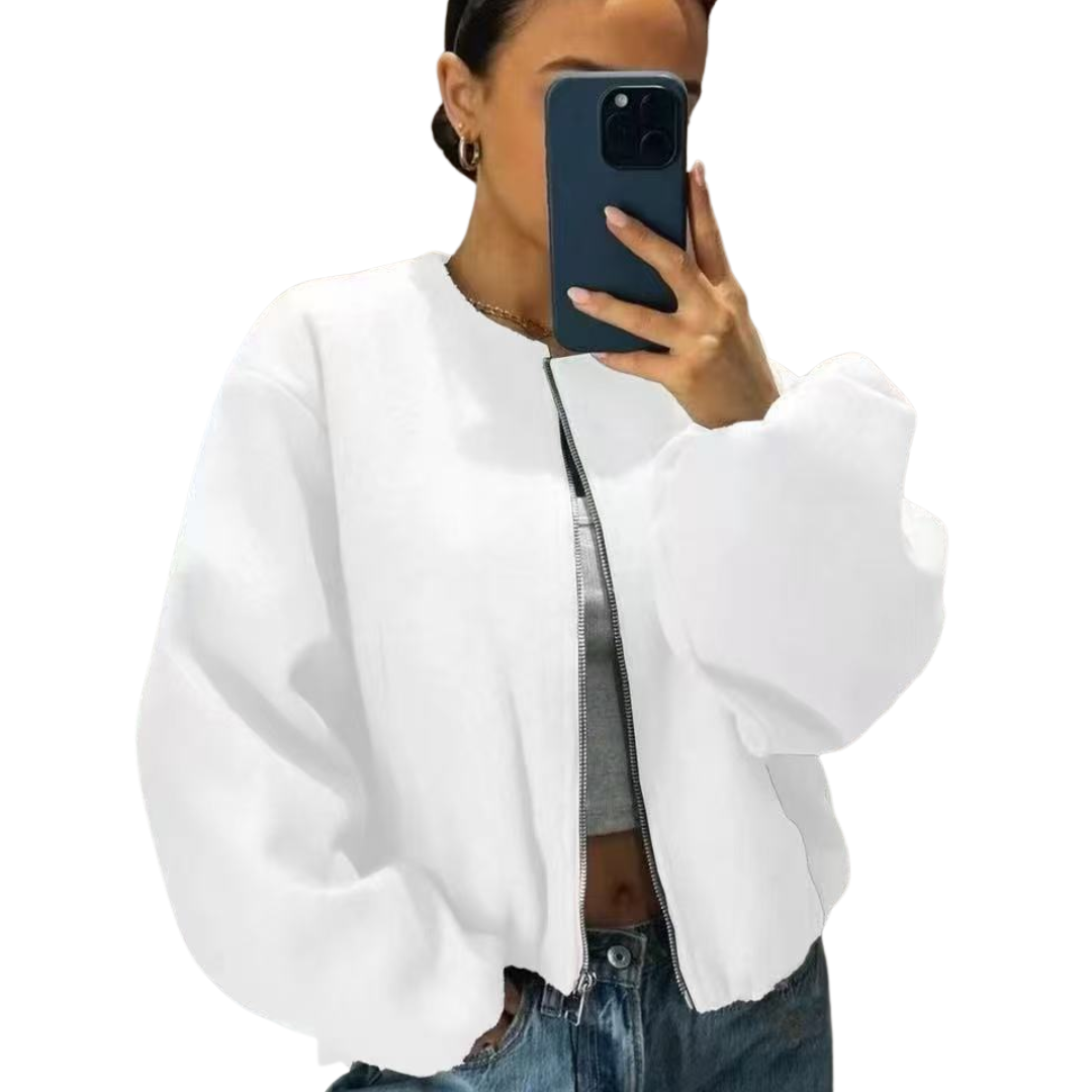 REXIE™ – Soft Cropped Bomber Jacket