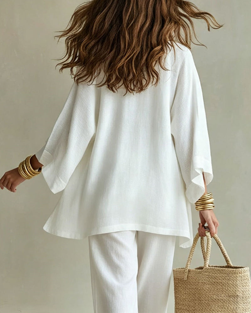 Soft Loose Fit Linen Vest Pants Set