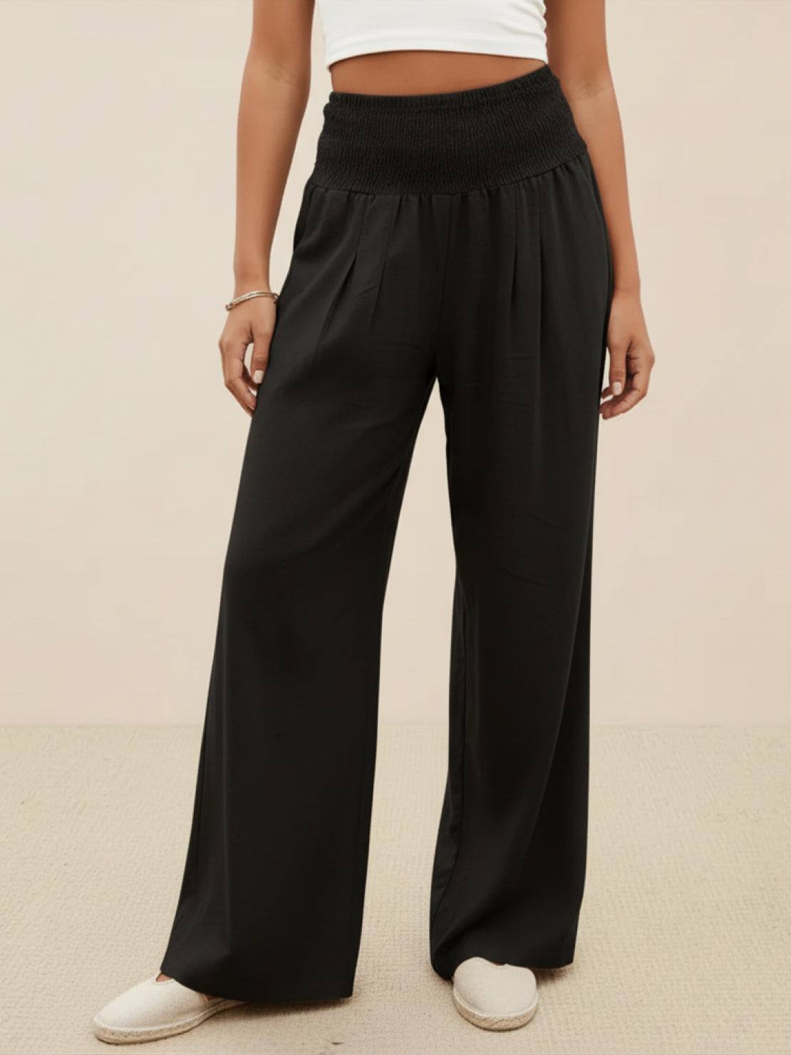 Dune | Women's High Waist Wide Leg Pants Smocked Waistband