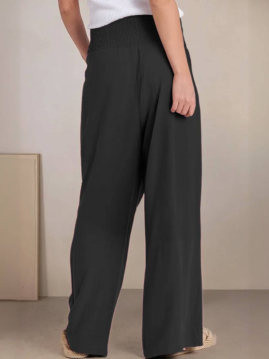 Dune | Women's High Waist Wide Leg Pants Smocked Waistband
